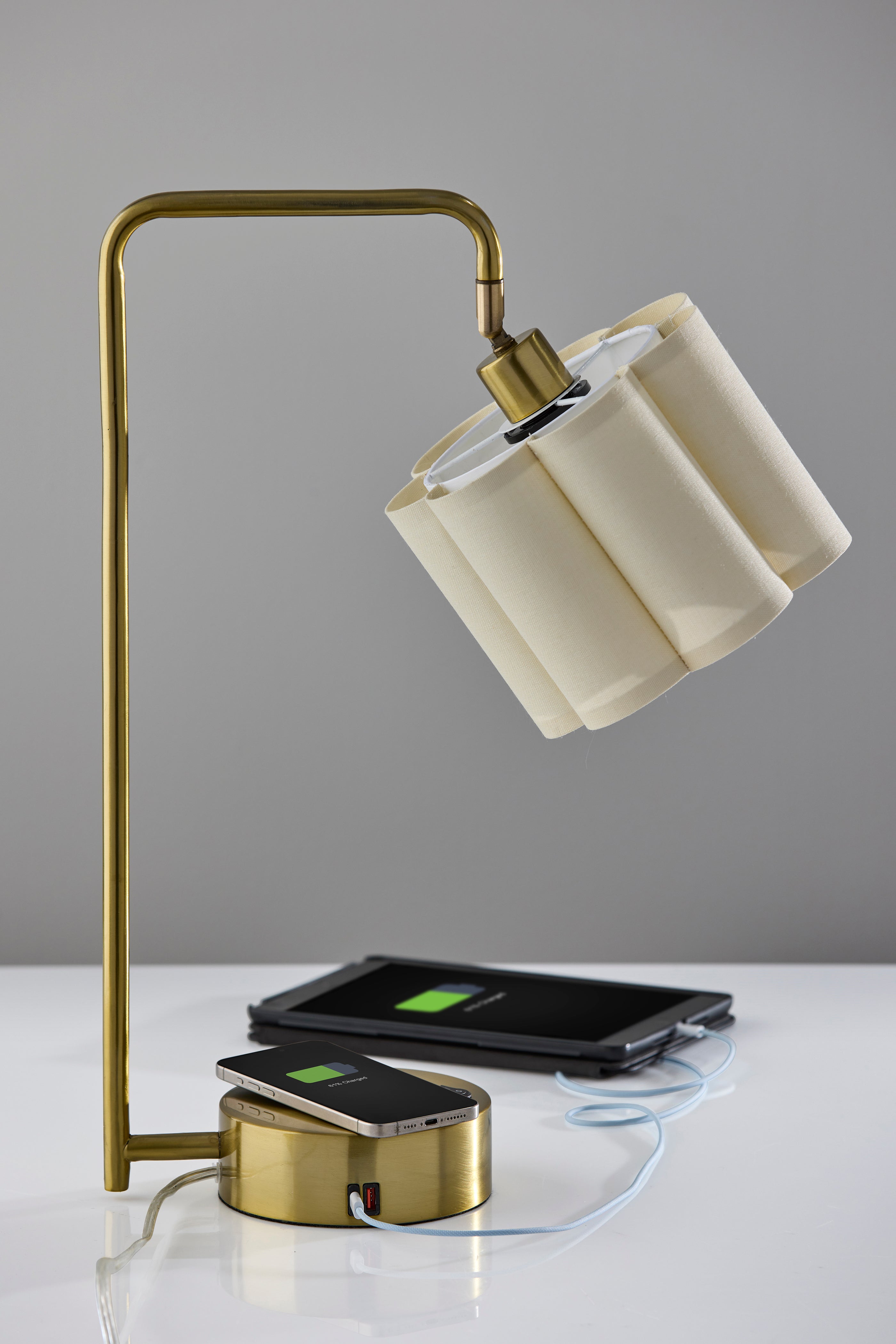 Dover Desk Lamp with USB, USB-C, AC & Qi Charging-Lighting-DECOROLALA