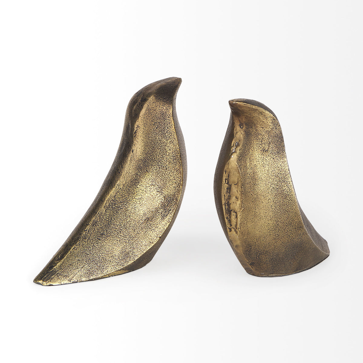 Dover (Set of 2) 15L x 4W Gold Aluminum Dove Bookends-Bookends-DECOROLALA