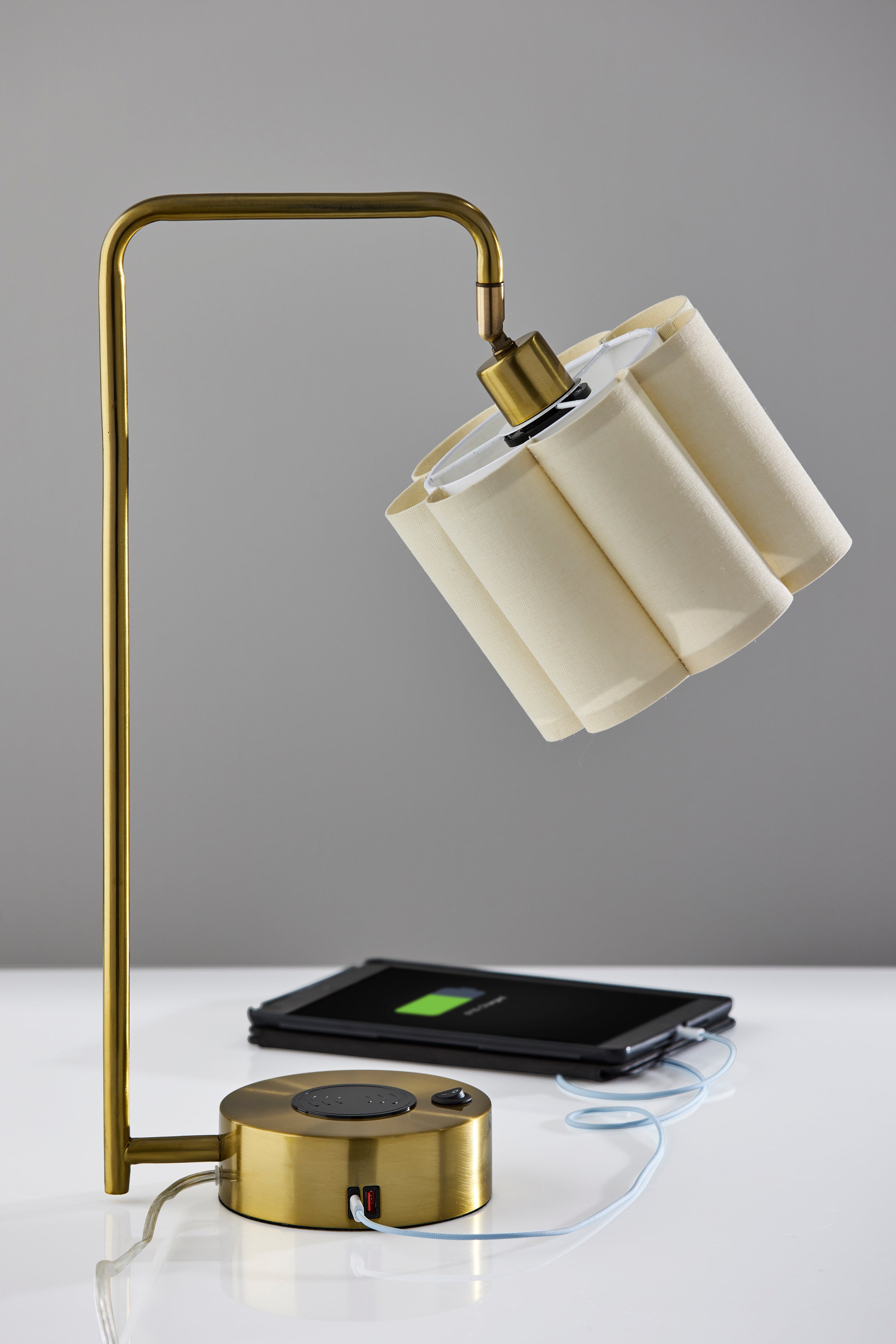Dover Supercharger Desk Lamp- Antique Brass-Lighting-DECOROLALA