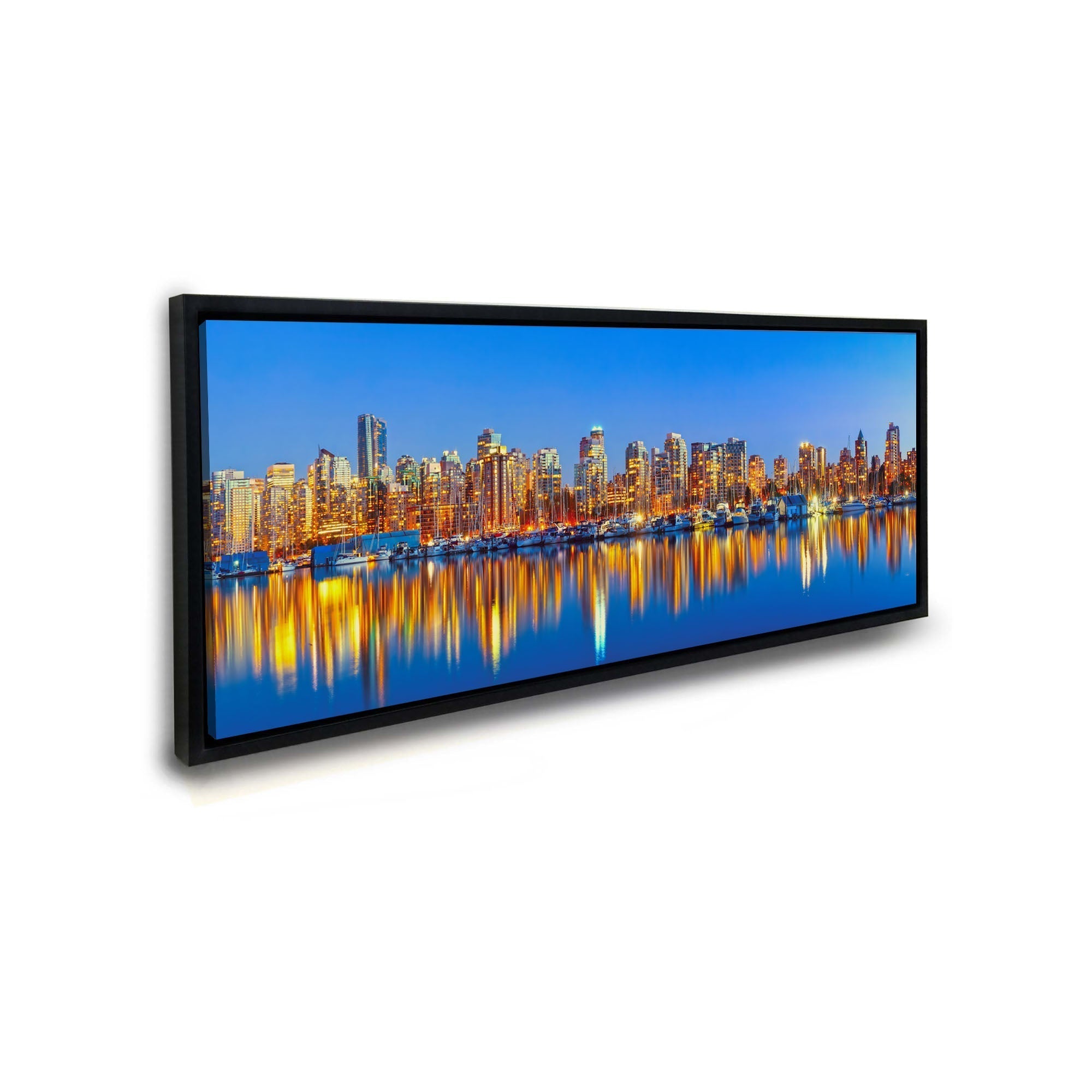 Downtown Vancouver Sunset Canvas 72x24 Wall Art-Wall Art-DECOROLALA