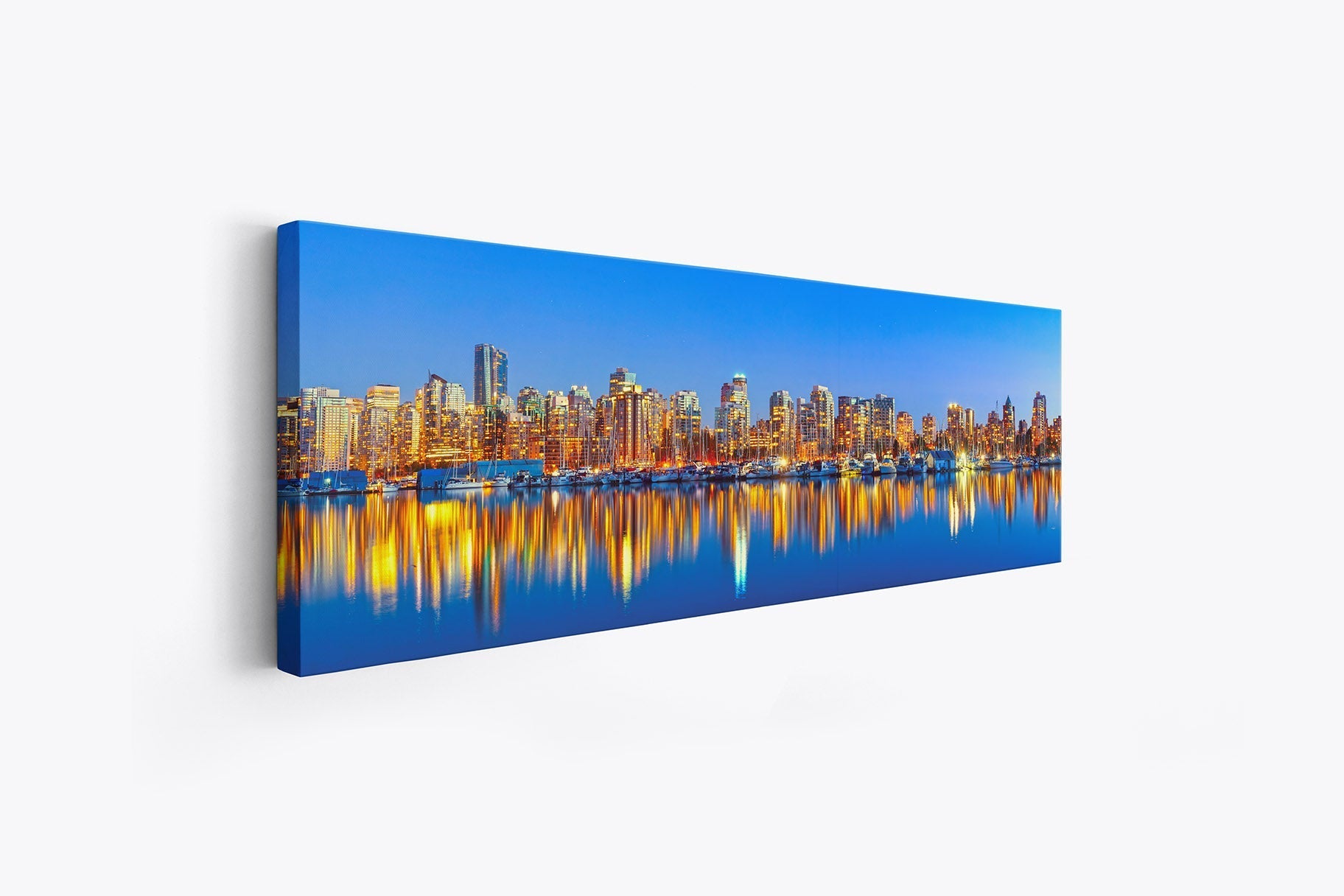 Downtown Vancouver at sunset- Skyline Wall Decor-RGB varnish-Wall Art-DECOROLALA