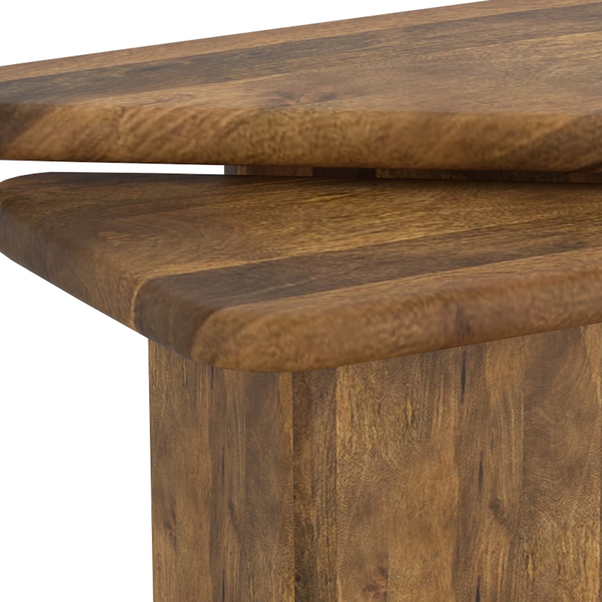 Draco 2-Piece Nesting Coffee Tables - Walnut Mango Wood-DECOROLALA