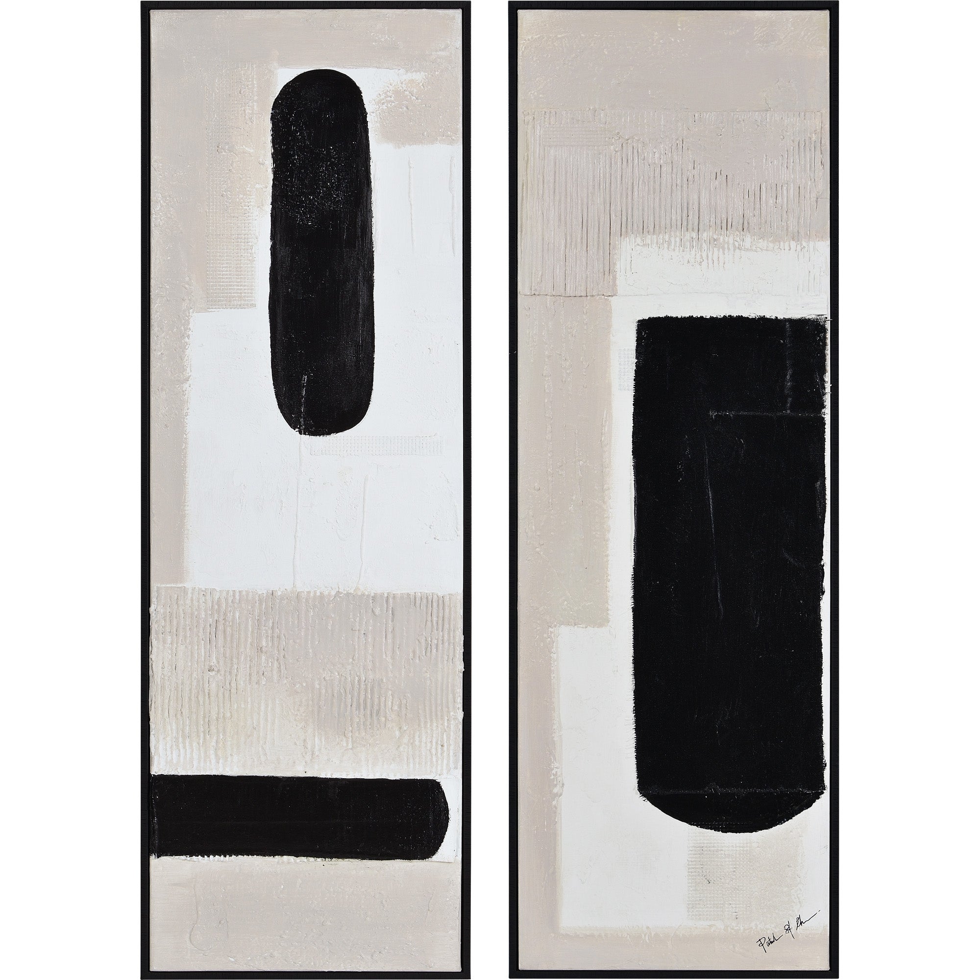 Dragoni 15" Wide Canvas Art, Black-Canvas Art-DECOROLALA