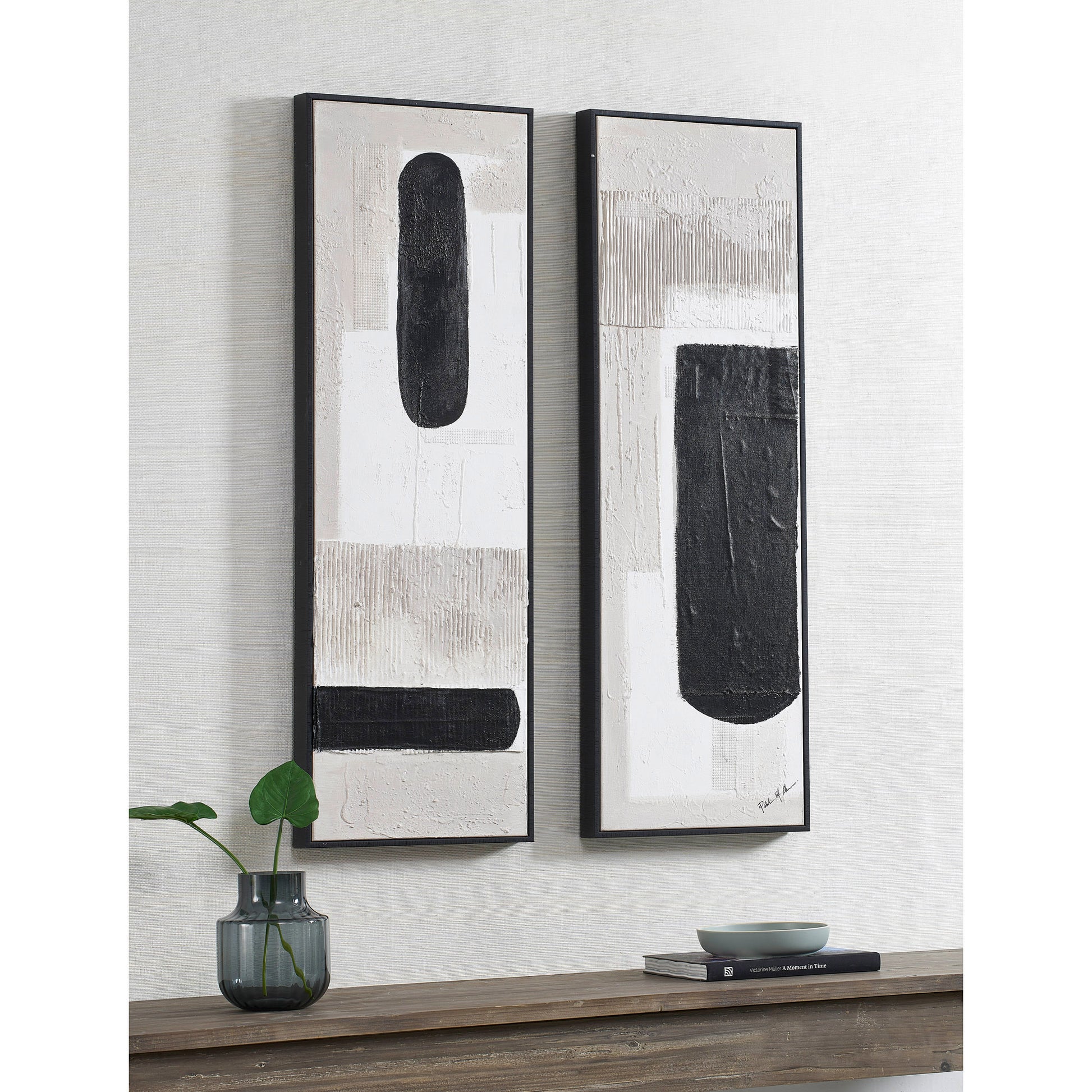 Dragoni 15" Wide Canvas Art, Black-Canvas Art-DECOROLALA