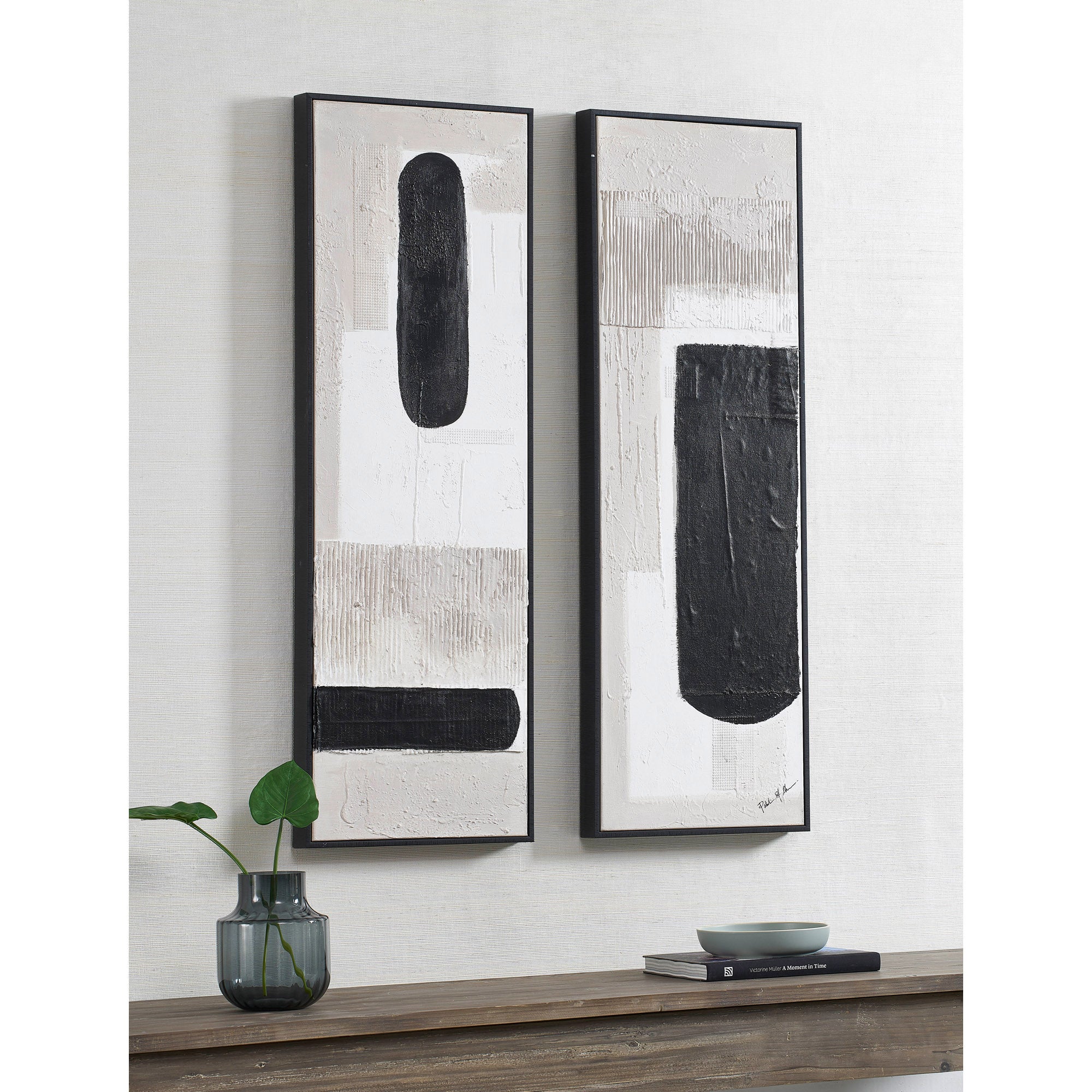 Dragoni 15" Wide Canvas Art, Black-Canvas Art-DECOROLALA