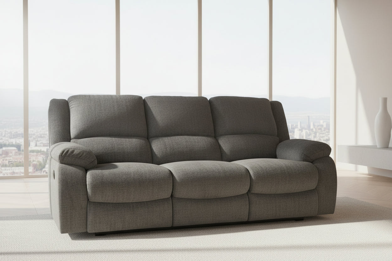 Draycoll Power Reclining Sofa - Slate Chenille-Reclining Sofas-DECOROLALA