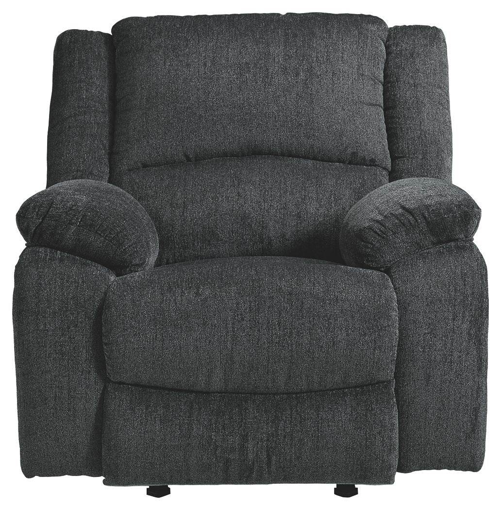 Draycoll Rocker Recliner - Slate Fabric-Rocker Chairs-DECOROLALA