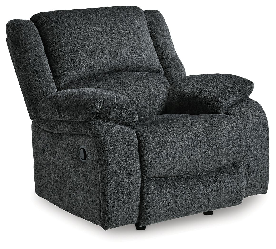Draycoll Rocker Recliner - Slate Fabric-Rocker Chairs-DECOROLALA