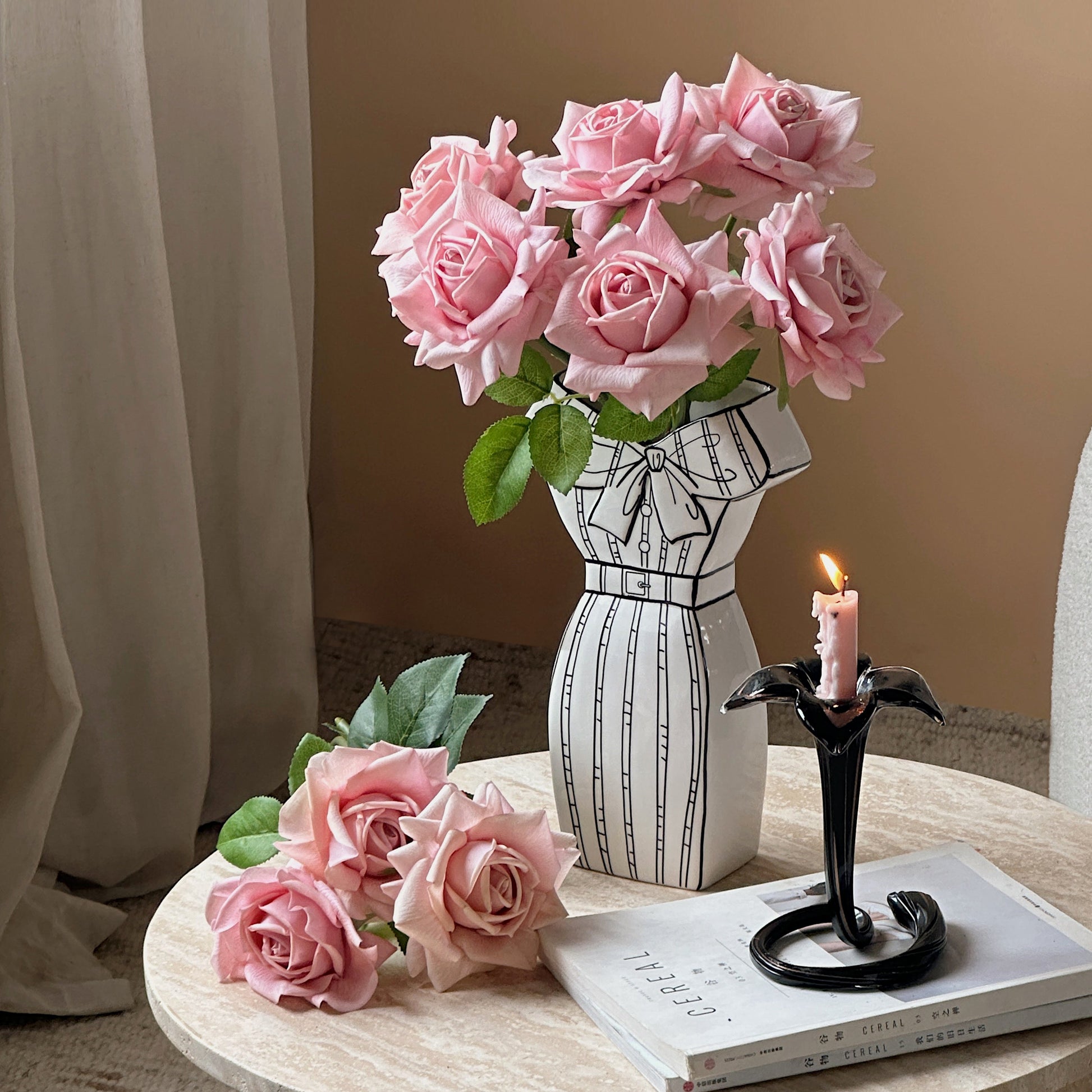 Dress-Inspired Ceramic Vase-Vase-DECOROLALA