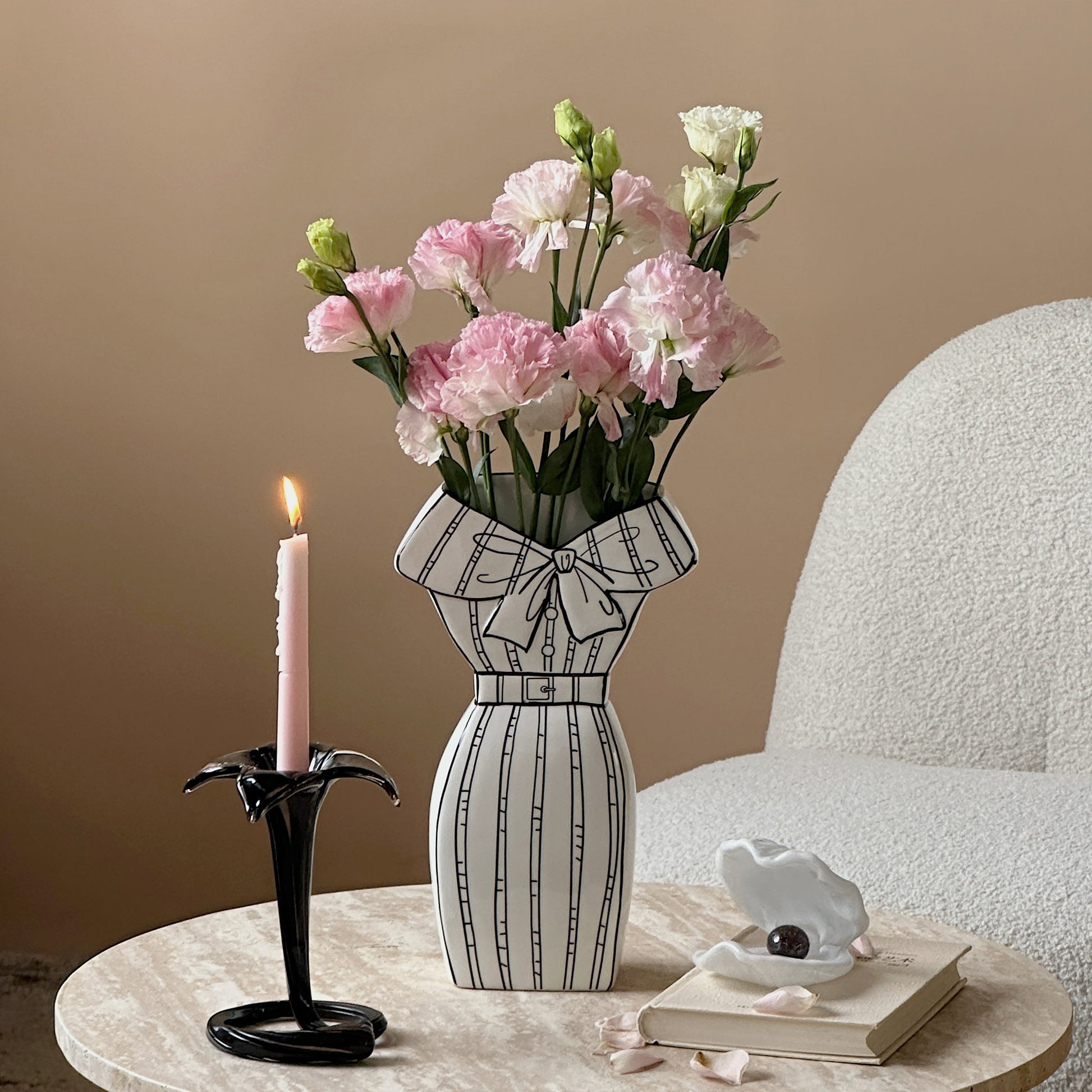 Dress-Inspired Ceramic Vase-Vase-DECOROLALA