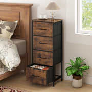 Dresser Nightstand 4 Fabric Drawers Brown (min order qty 2)-Dressers & Chests-DECOROLALA