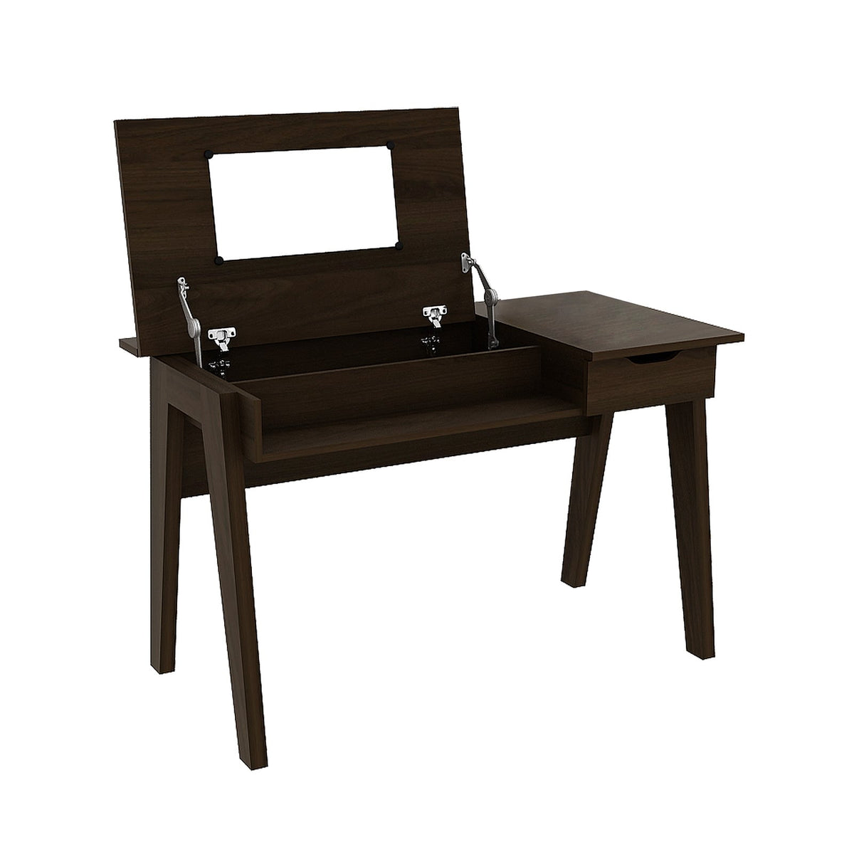Dressing Table with Flip Mirror and Storage Drawer-Makeup Vanities-DECOROLALA