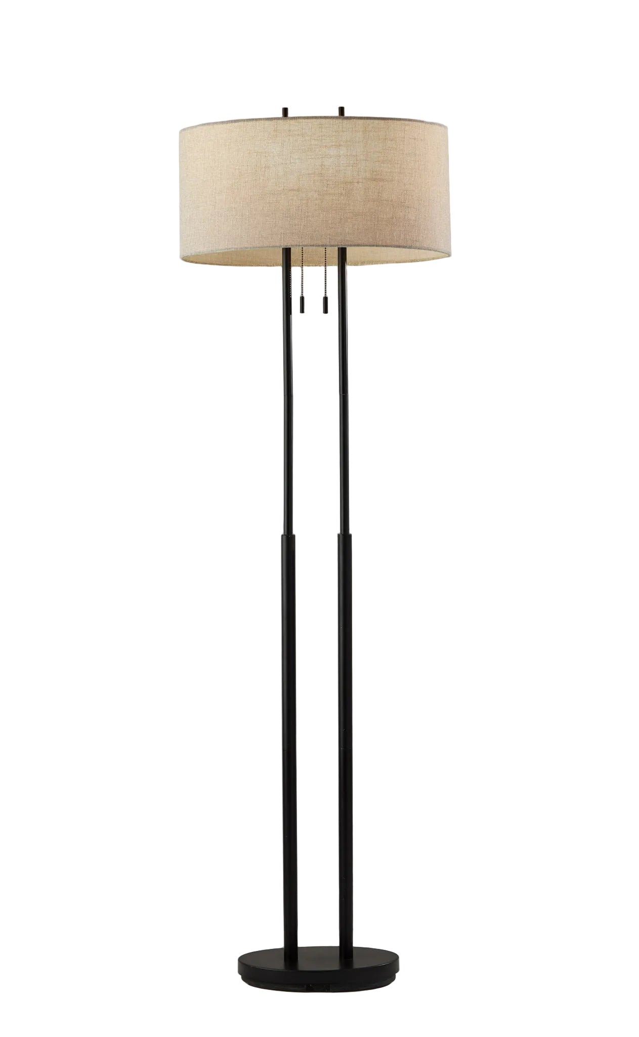 Duet 2-Light Floor Lamp - Bronze Taupe Shades-Lighting-DECOROLALA