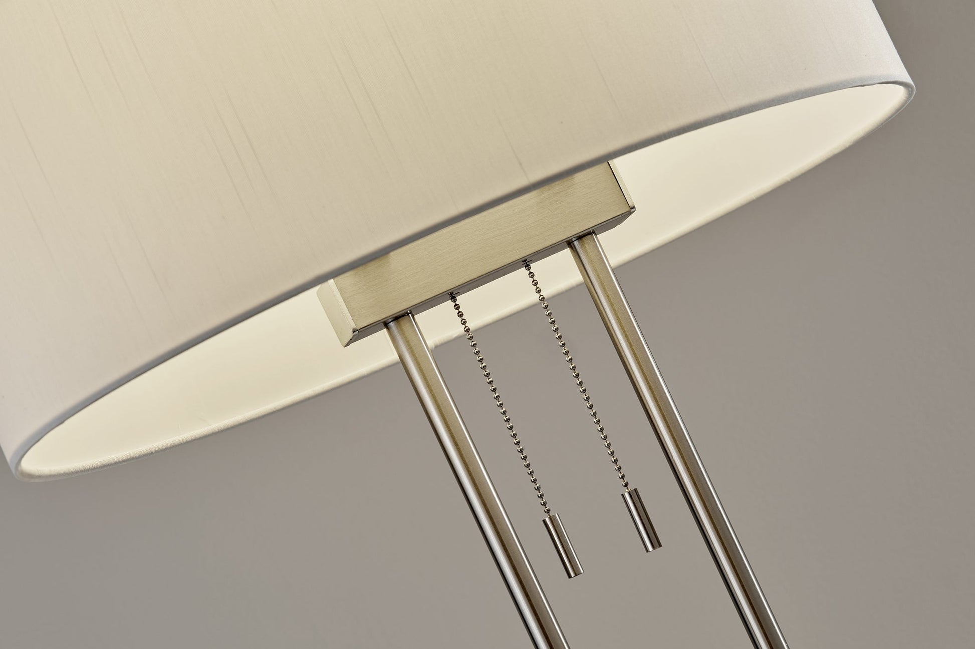Duet Floor Lamp Dual Shades Brushed Steel-Lighting-DECOROLALA