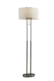 Duet Floor Lamp Dual Shades Brushed Steel-Lighting-DECOROLALA