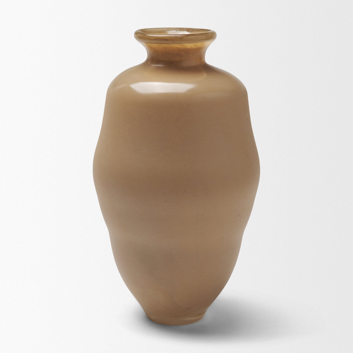 Dune Matte Brown Glass Vase-Vase-DECOROLALA