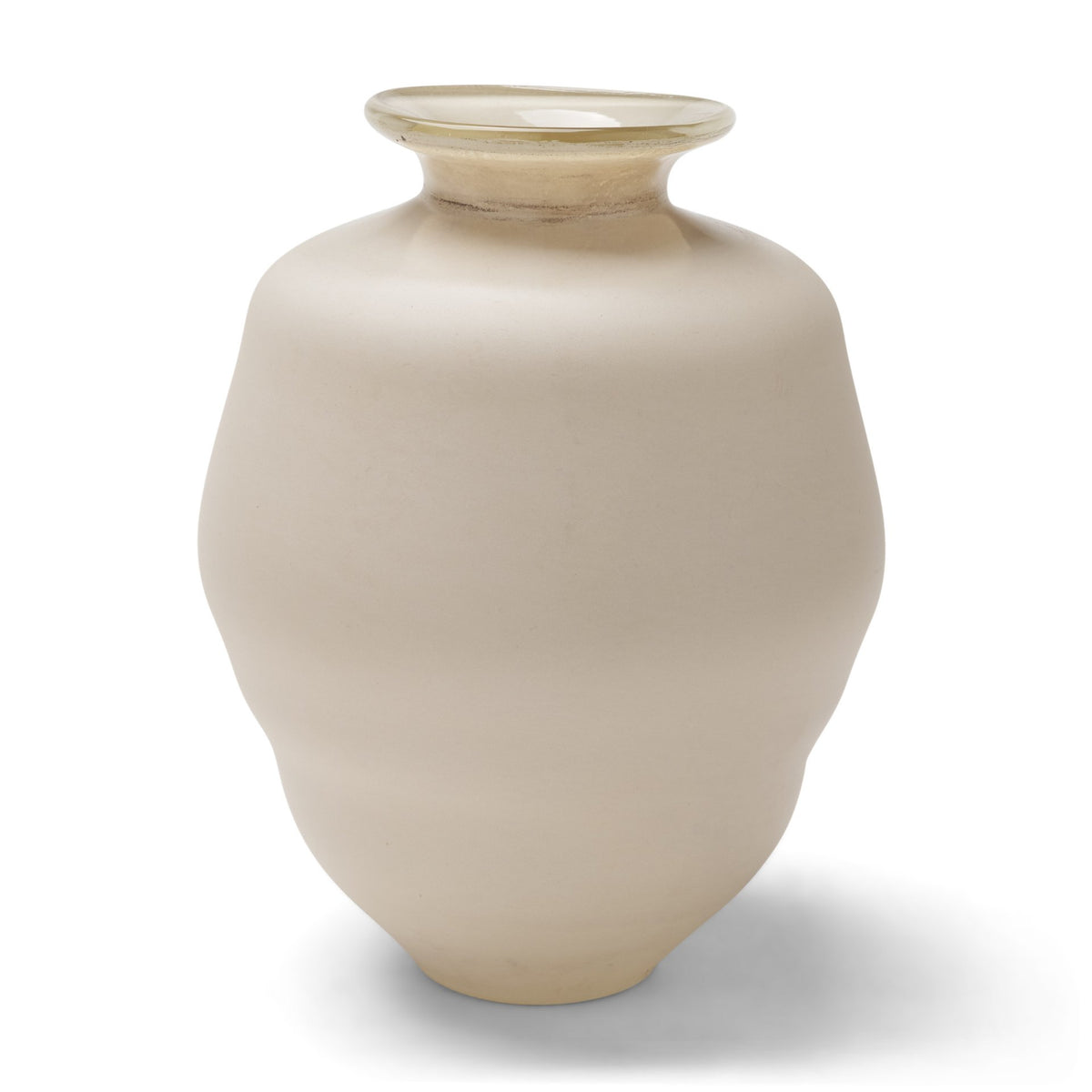 Dune Matte White Glass Vase-Vase-DECOROLALA