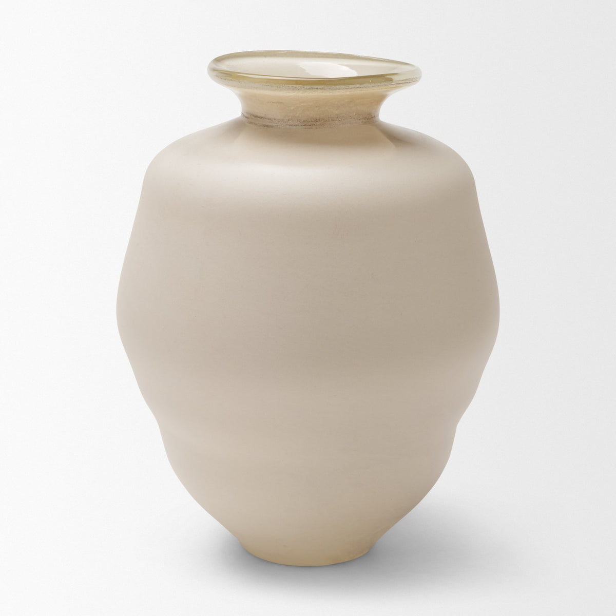 Dune Matte White Glass Vase-Vase-DECOROLALA