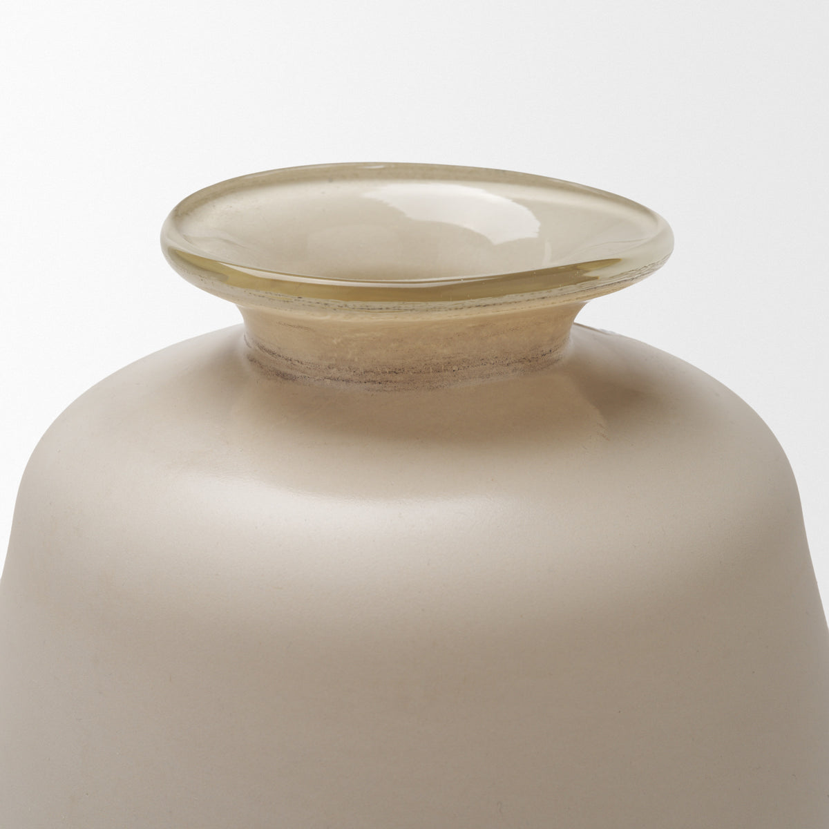 Dune Matte White Glass Vase-Vase-DECOROLALA