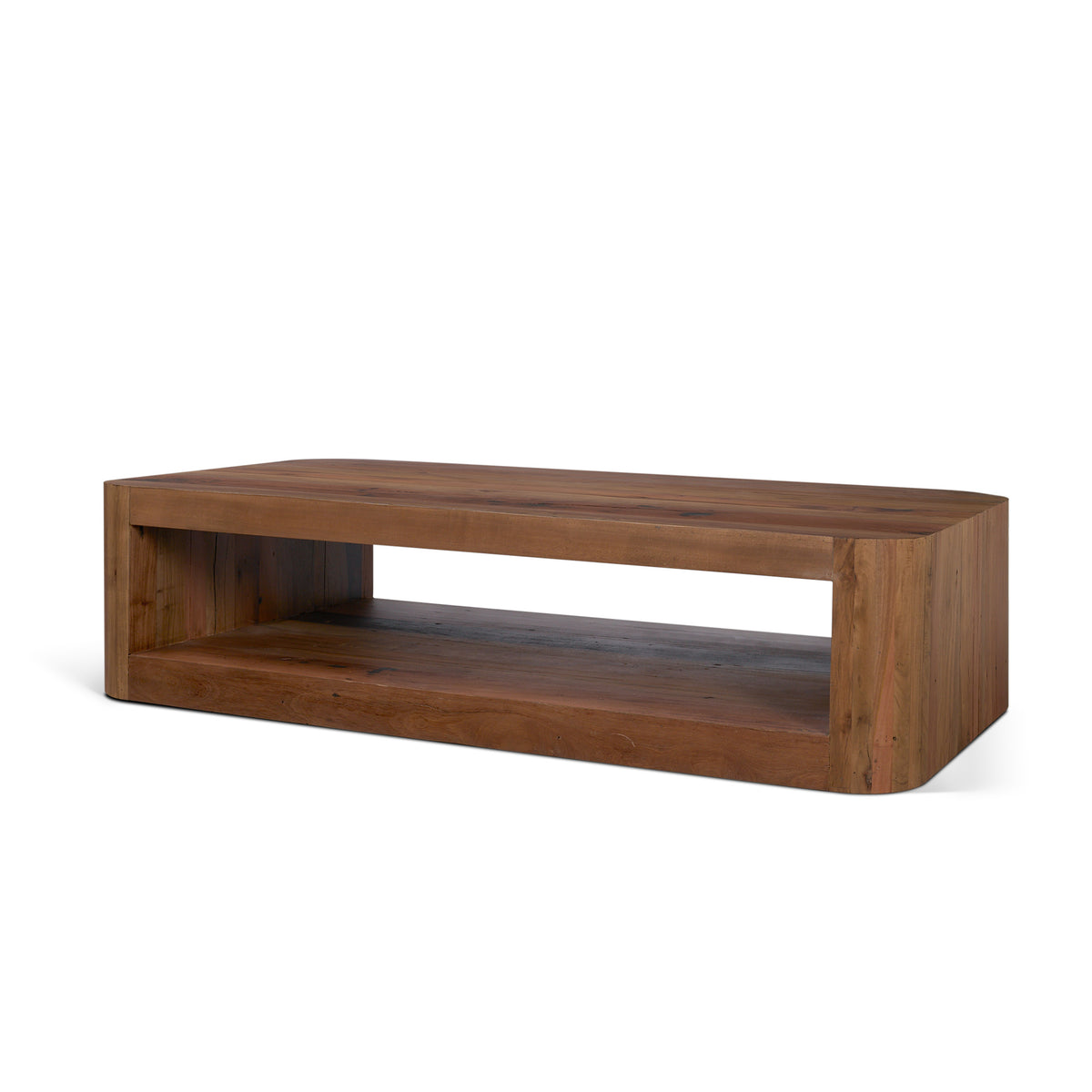 Dunmore Solid Wood Rectangular Open Shelf Coffee Table-Coffee Tables-DECOROLALA