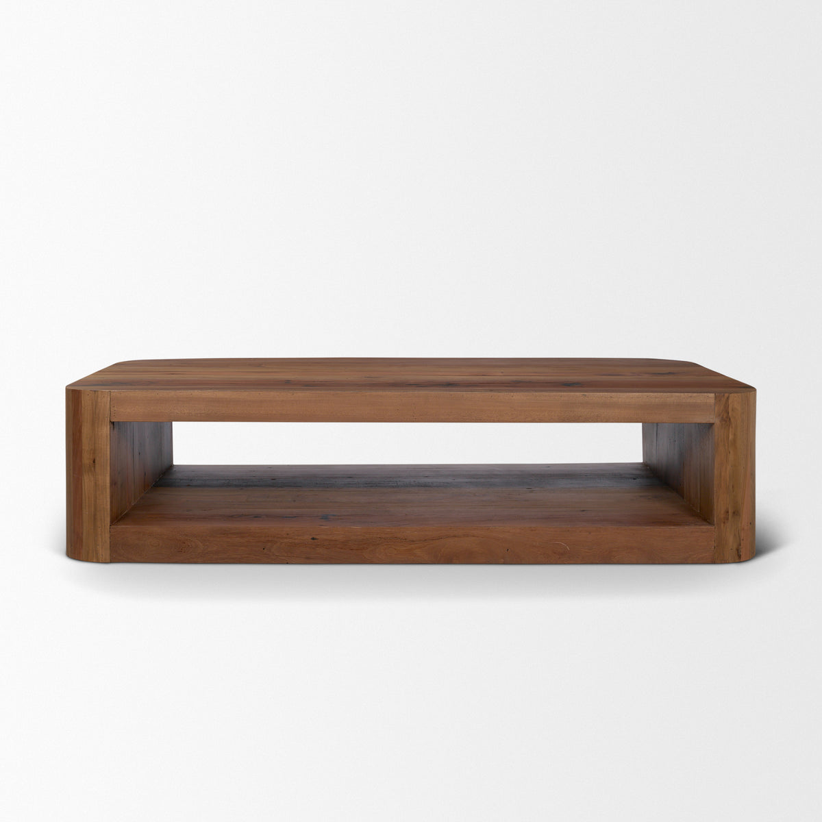 Dunmore Solid Wood Rectangular Open Shelf Coffee Table-Coffee Tables-DECOROLALA