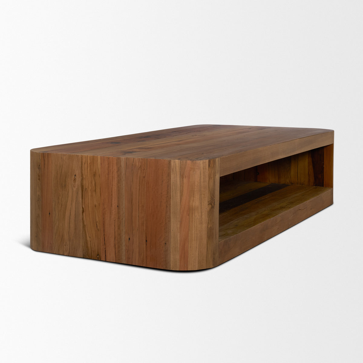Dunmore Solid Wood Rectangular Open Shelf Coffee Table-Coffee Tables-DECOROLALA