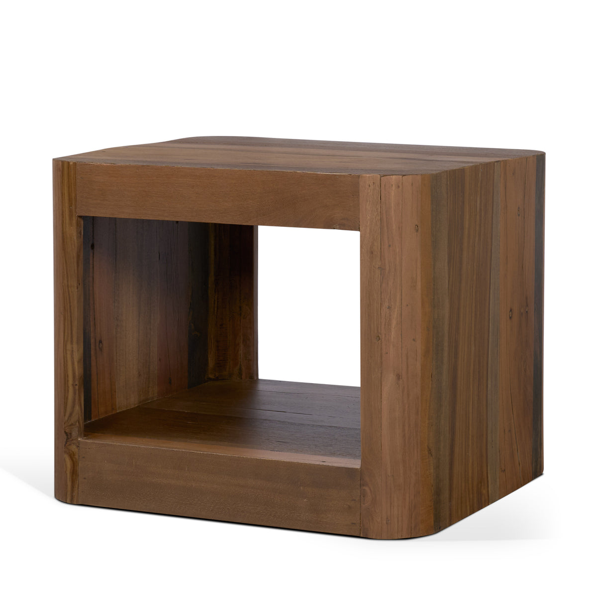 Dunmore Solid Wood Rectangular Open Shelf Side Table-End and Side Tables-DECOROLALA