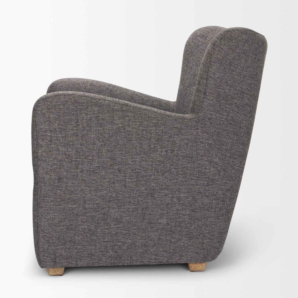 Dunstan Accent Chair Upholstered Gray Twill Fabric and Medium Brown Wood Feet-Accent Chairs-DECOROLALA