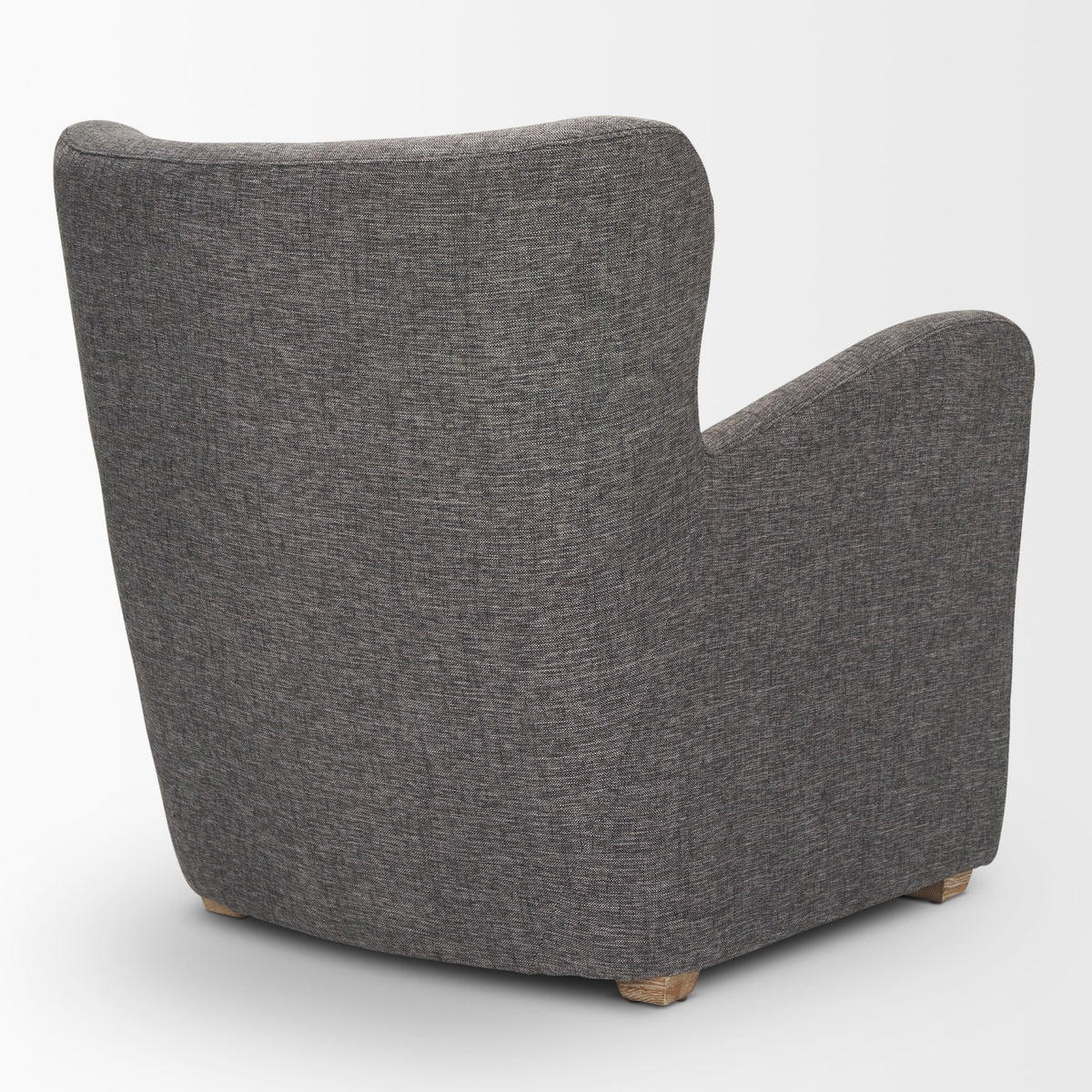 Dunstan Accent Chair Upholstered Gray Twill Fabric and Medium Brown Wood Feet-Accent Chairs-DECOROLALA