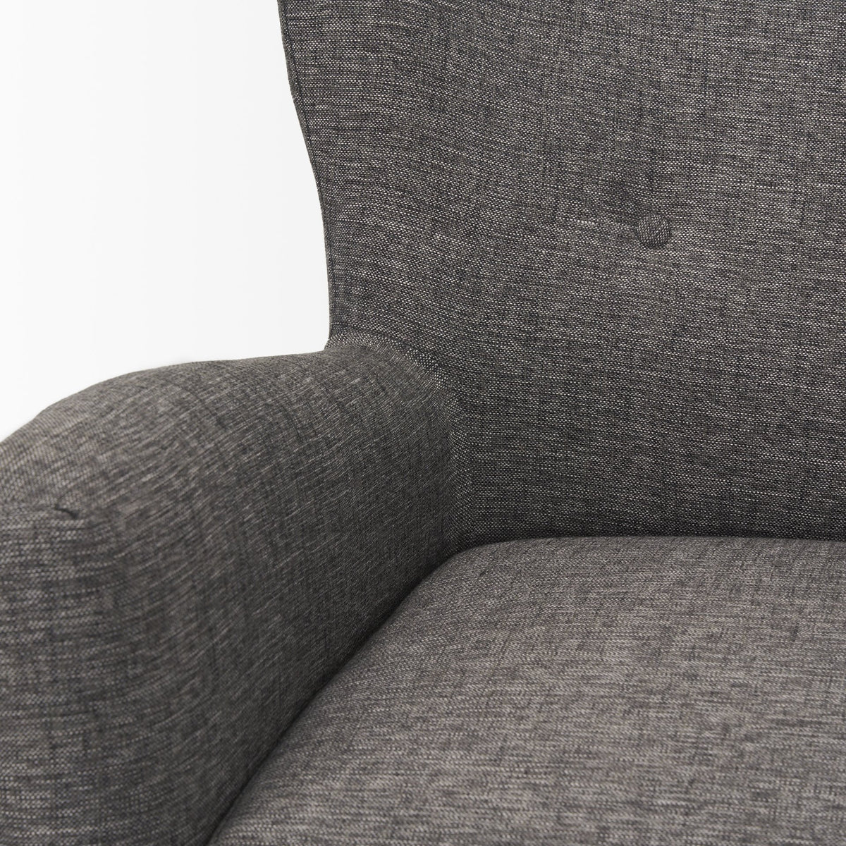 Dunstan Accent Chair Upholstered Gray Twill Fabric and Medium Brown Wood Feet-Accent Chairs-DECOROLALA