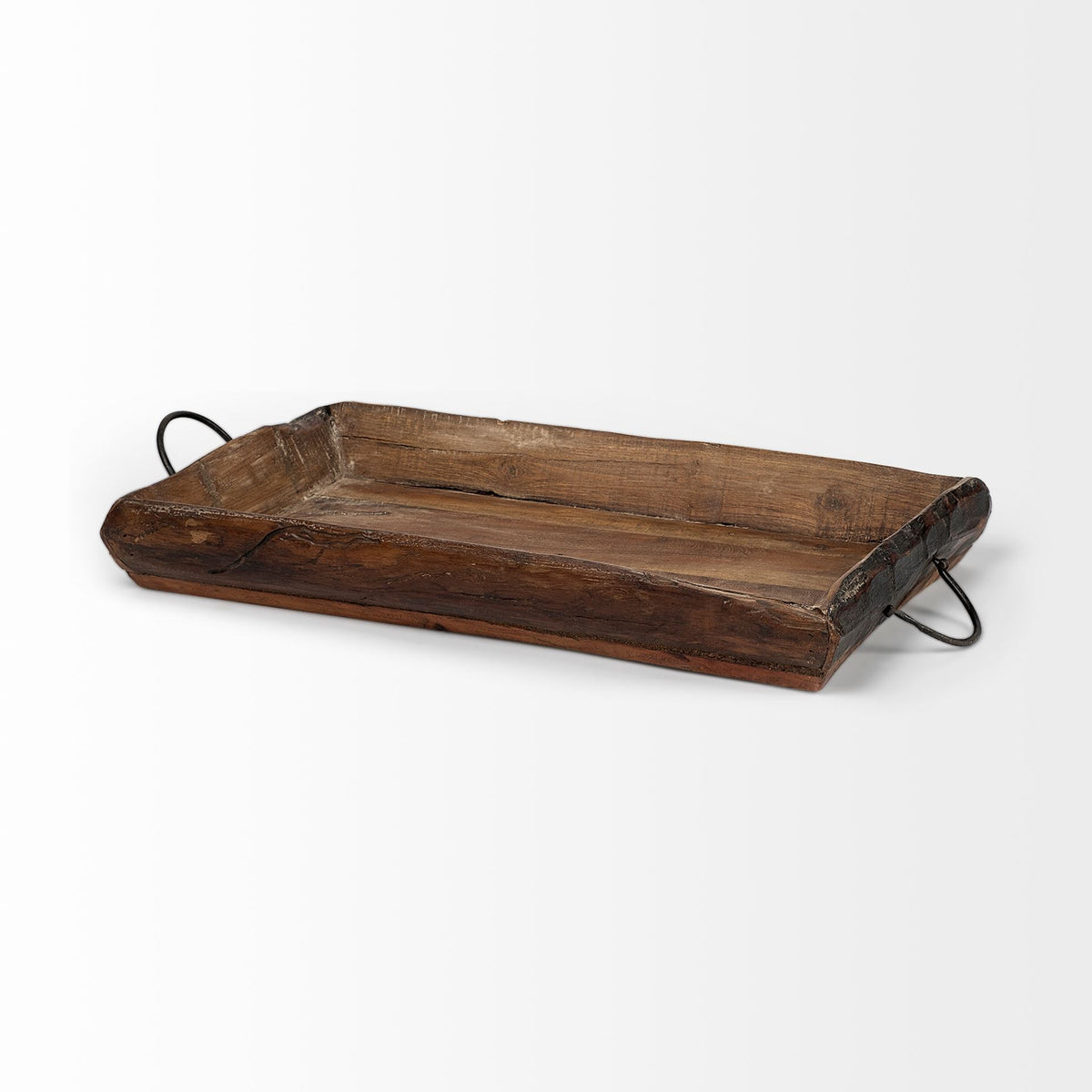 Durone (Set of 2) Brown Wooden Live Edge Serving Trays-Trays-DECOROLALA