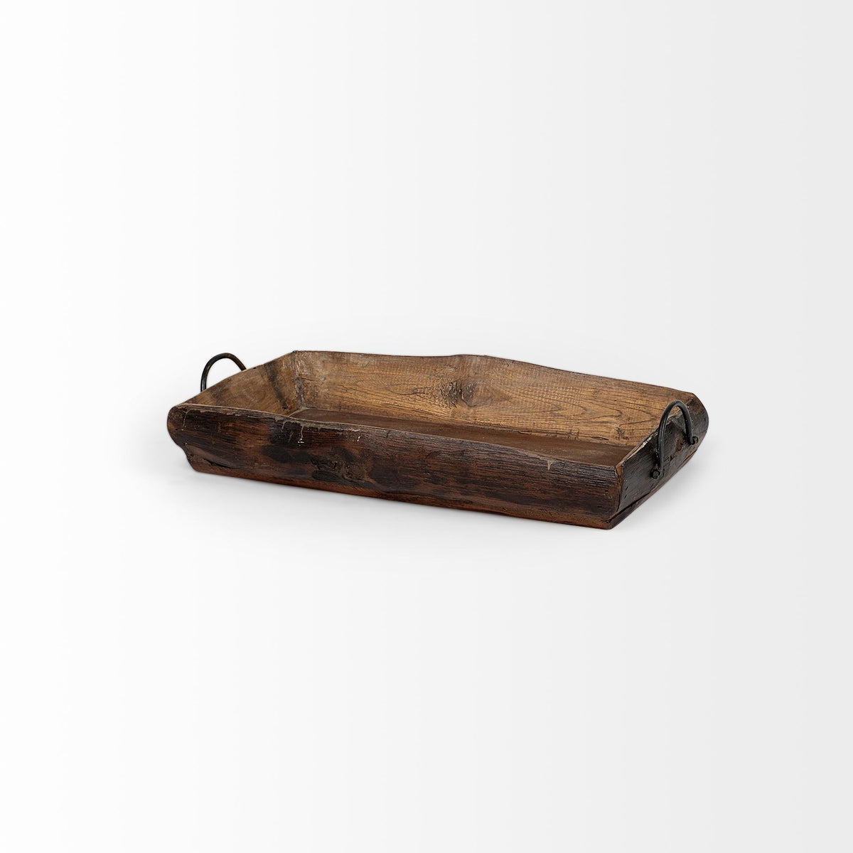 Durone (Set of 2) Brown Wooden Live Edge Serving Trays-Trays-DECOROLALA