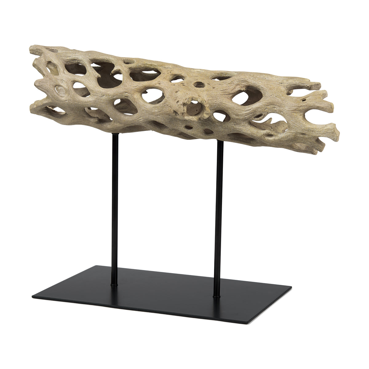 Dwell Cholla Wood Resin Decorative Object with Metal Stand-Decorative Objects-DECOROLALA