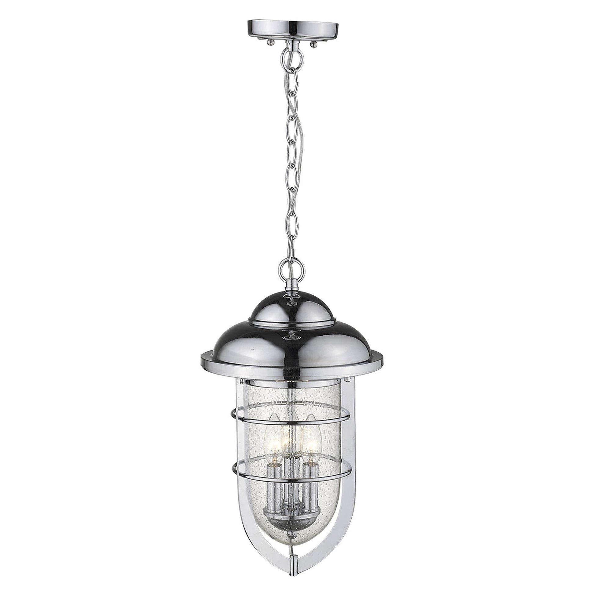 Dylan 3-Light Chrome Hanging Lantern-Chandeliers-DECOROLALA
