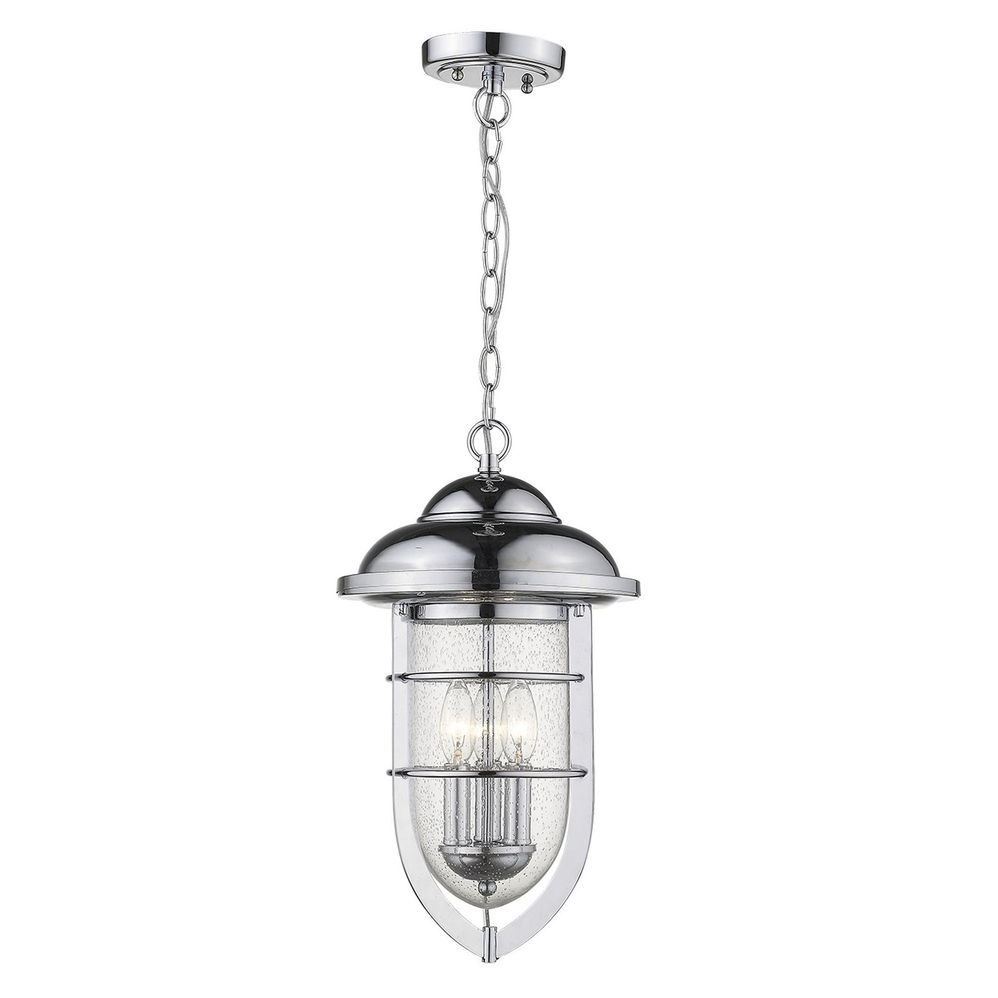 Dylan 3-Light Chrome Hanging Lantern-Chandeliers-DECOROLALA