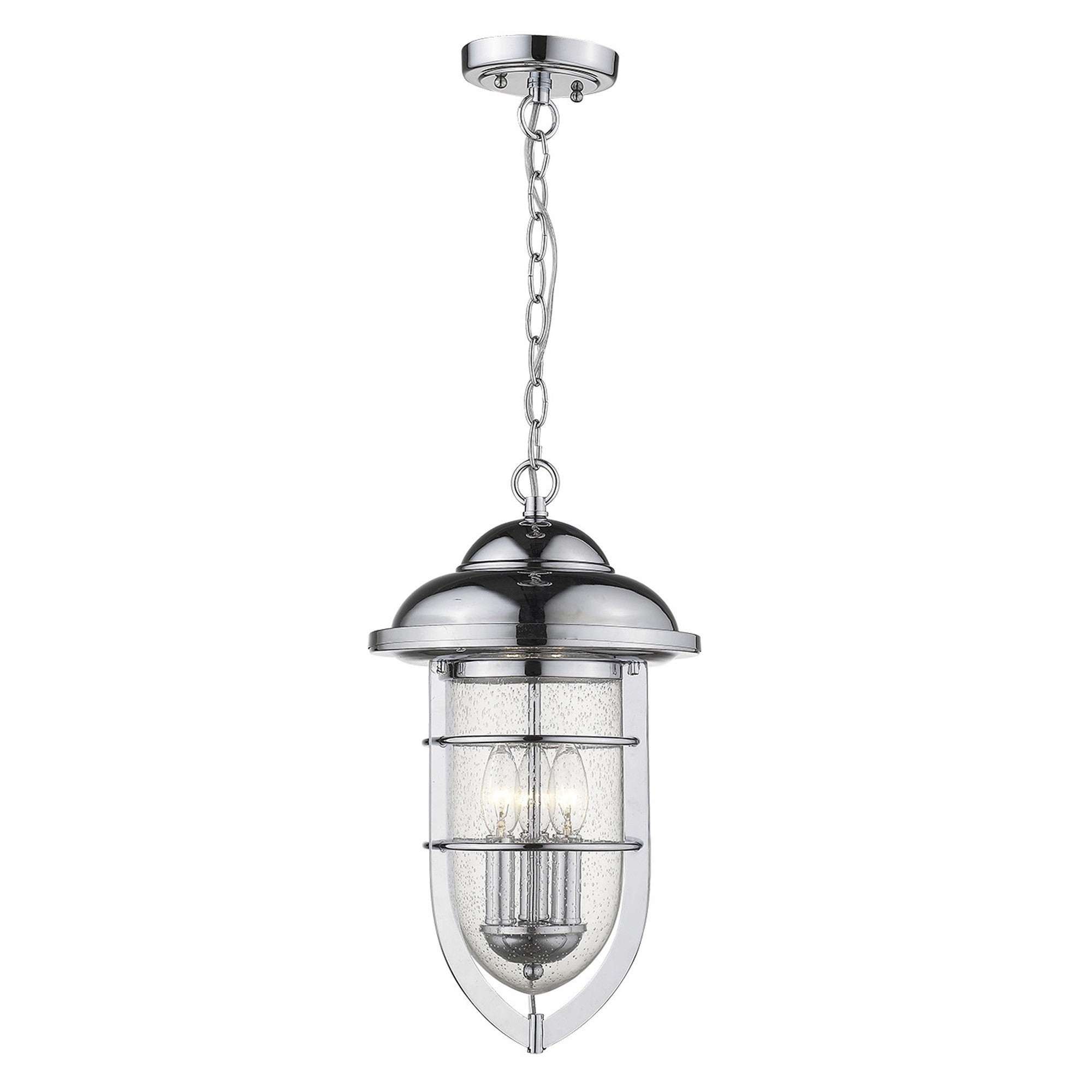 Dylan 3-Light Chrome Hanging Lantern-Chandeliers-DECOROLALA