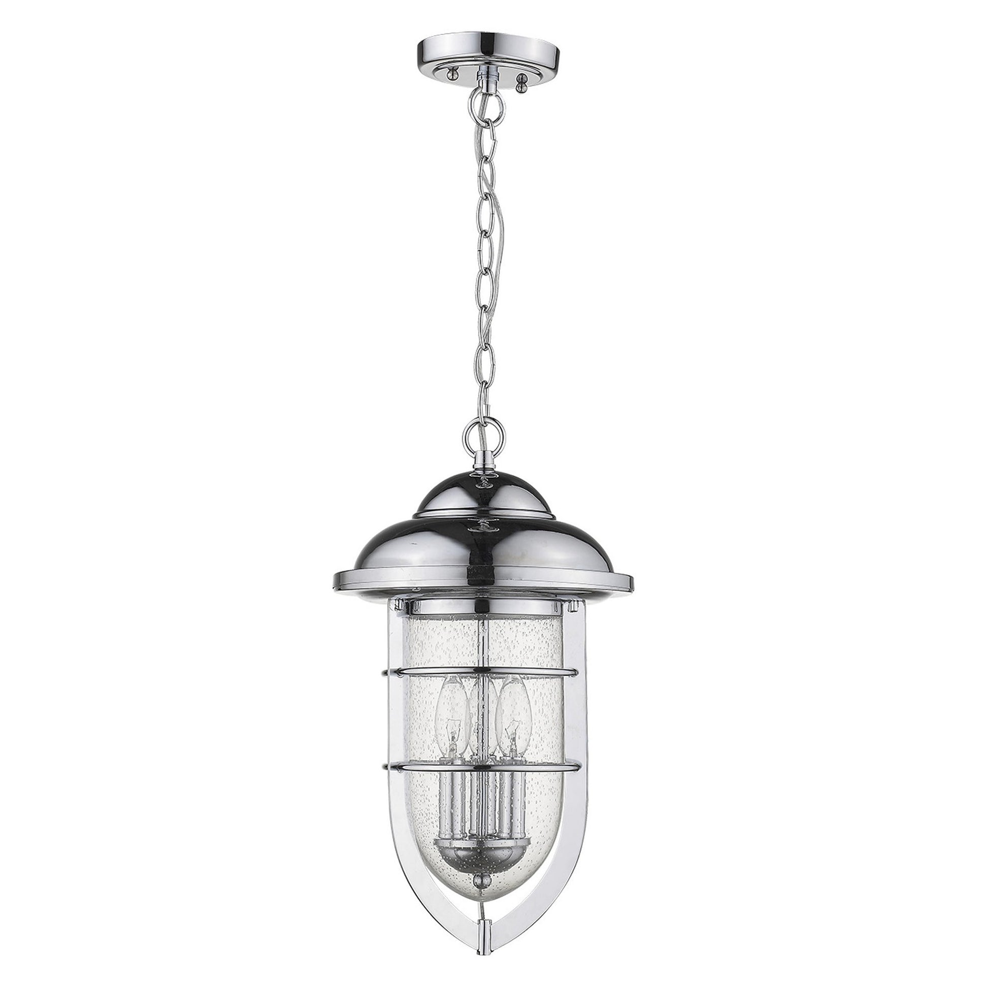 Dylan 3-Light Chrome Hanging Lantern-Chandeliers-DECOROLALA