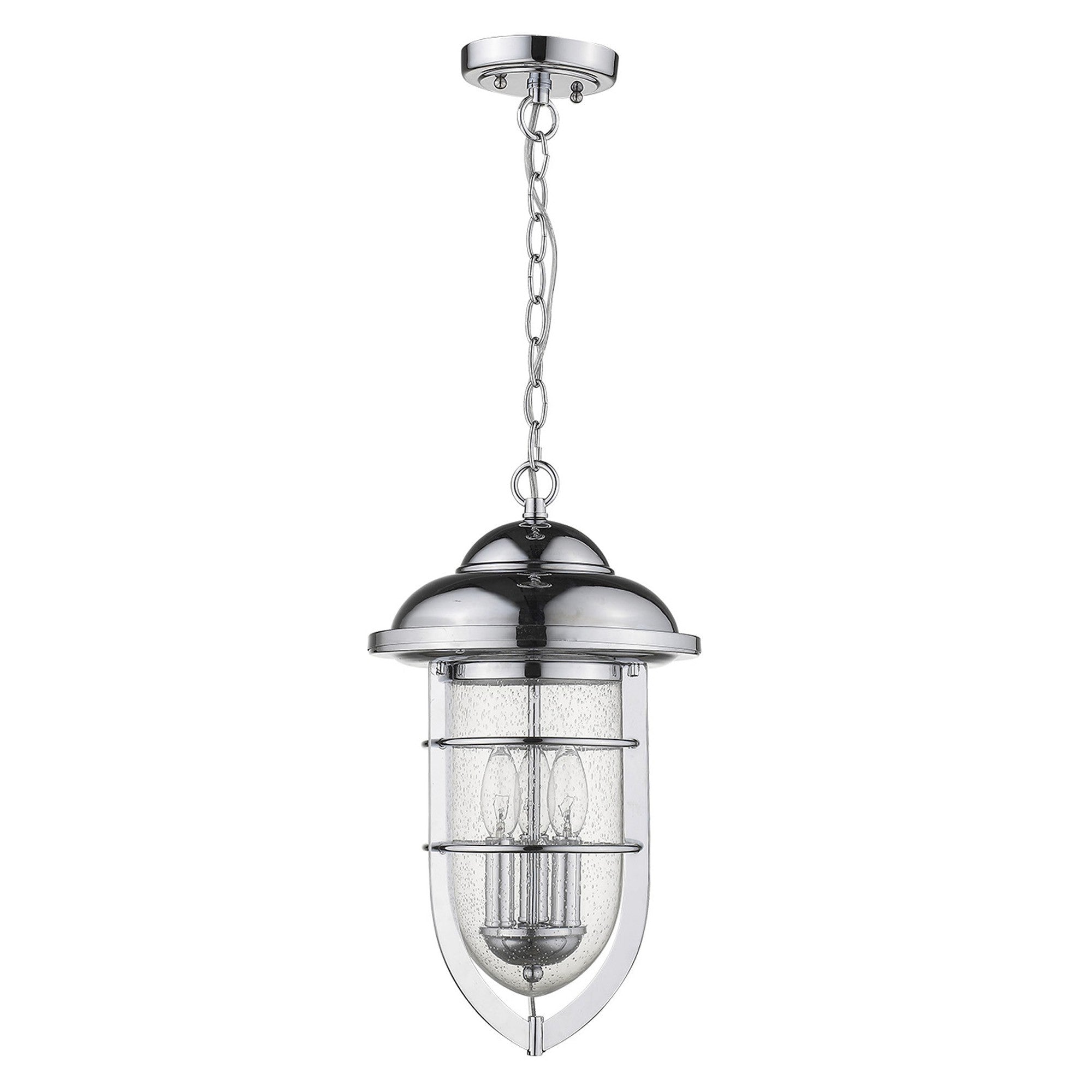 Dylan 3-Light Chrome Hanging Lantern-Chandeliers-DECOROLALA