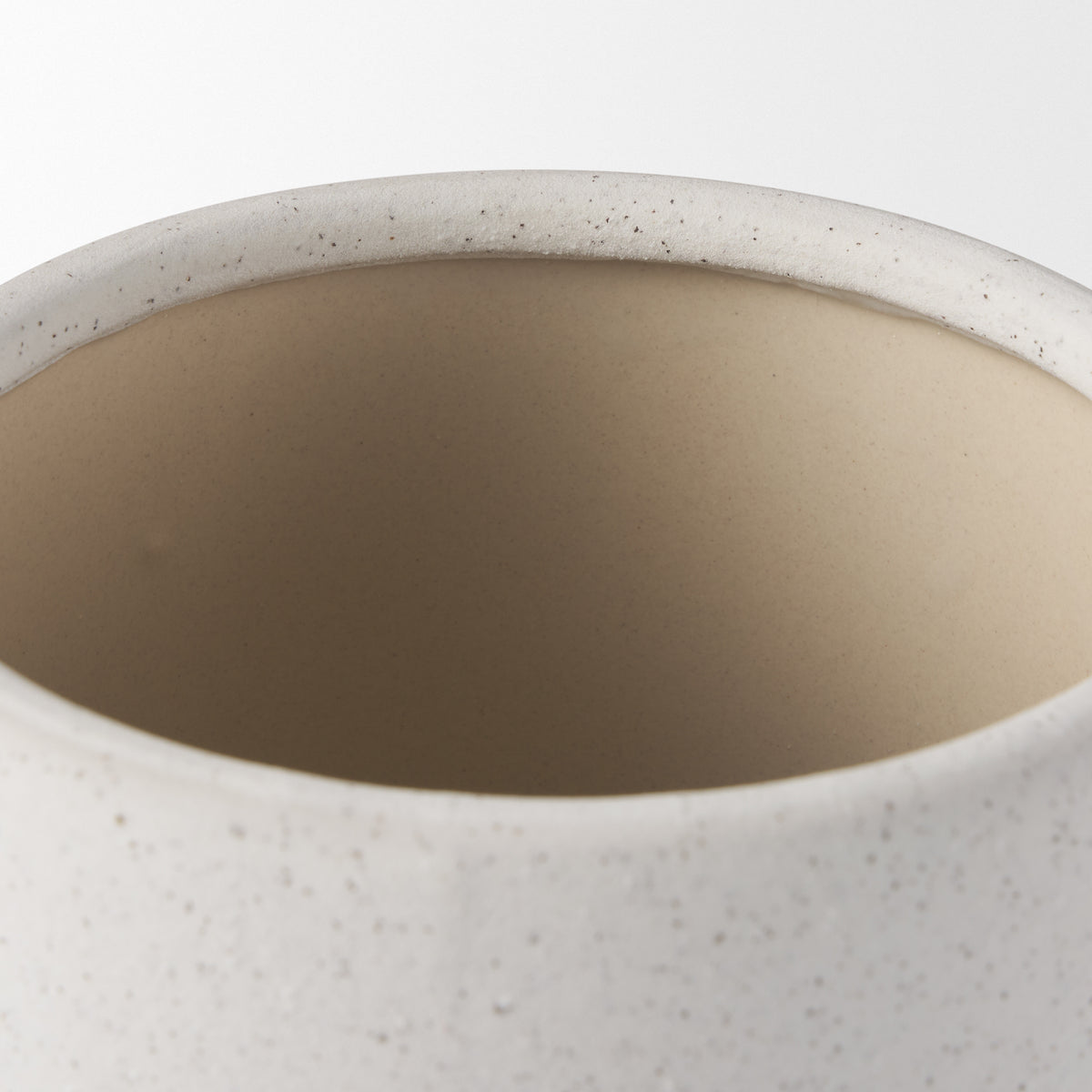 Dylan Small Textured Off White w/ Handles Ceramic Vase-Vase-DECOROLALA