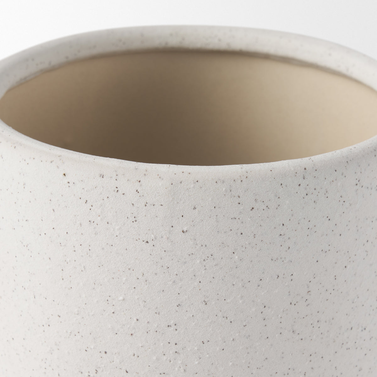 Dylan Small Textured Off White w/ Handles Ceramic Vase-Vase-DECOROLALA