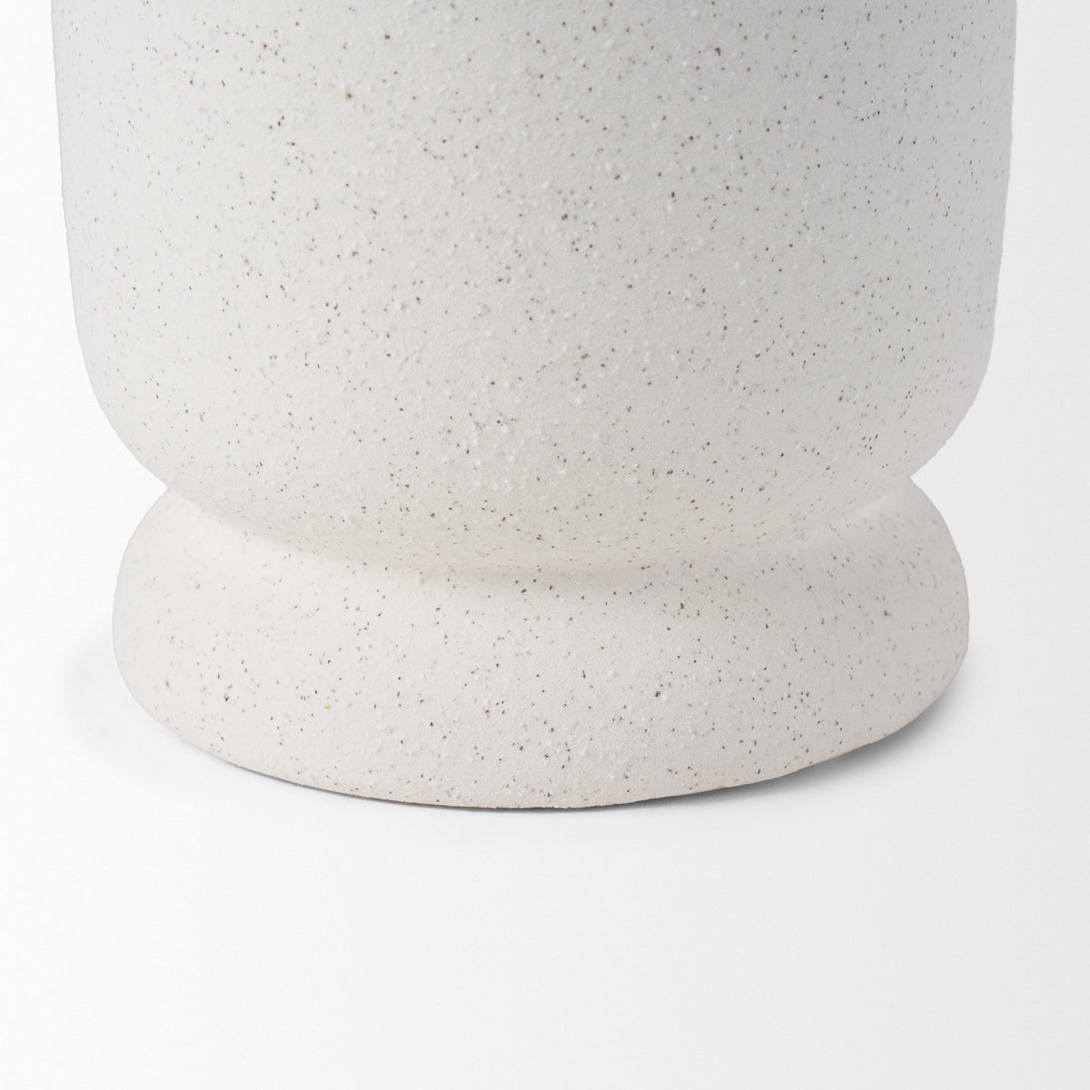 Dylan Small Textured Off White w/ Handles Ceramic Vase-Vase-DECOROLALA