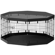 8 Panels Foldable Dog Playpen with Bottom Pad & Top Cover, 30" High