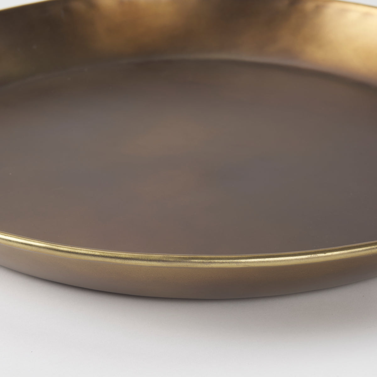 Eagan 20.0L x 20.0W x 1.8H Brass Aluminium Tray Medium-Trays-DECOROLALA