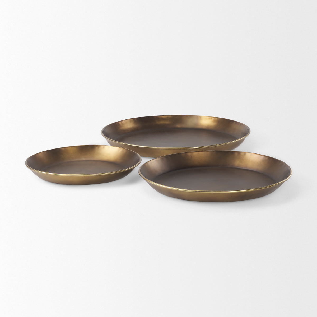 Eagan 20.0L x 20.0W x 1.8H Brass Aluminium Tray Medium-Trays-DECOROLALA