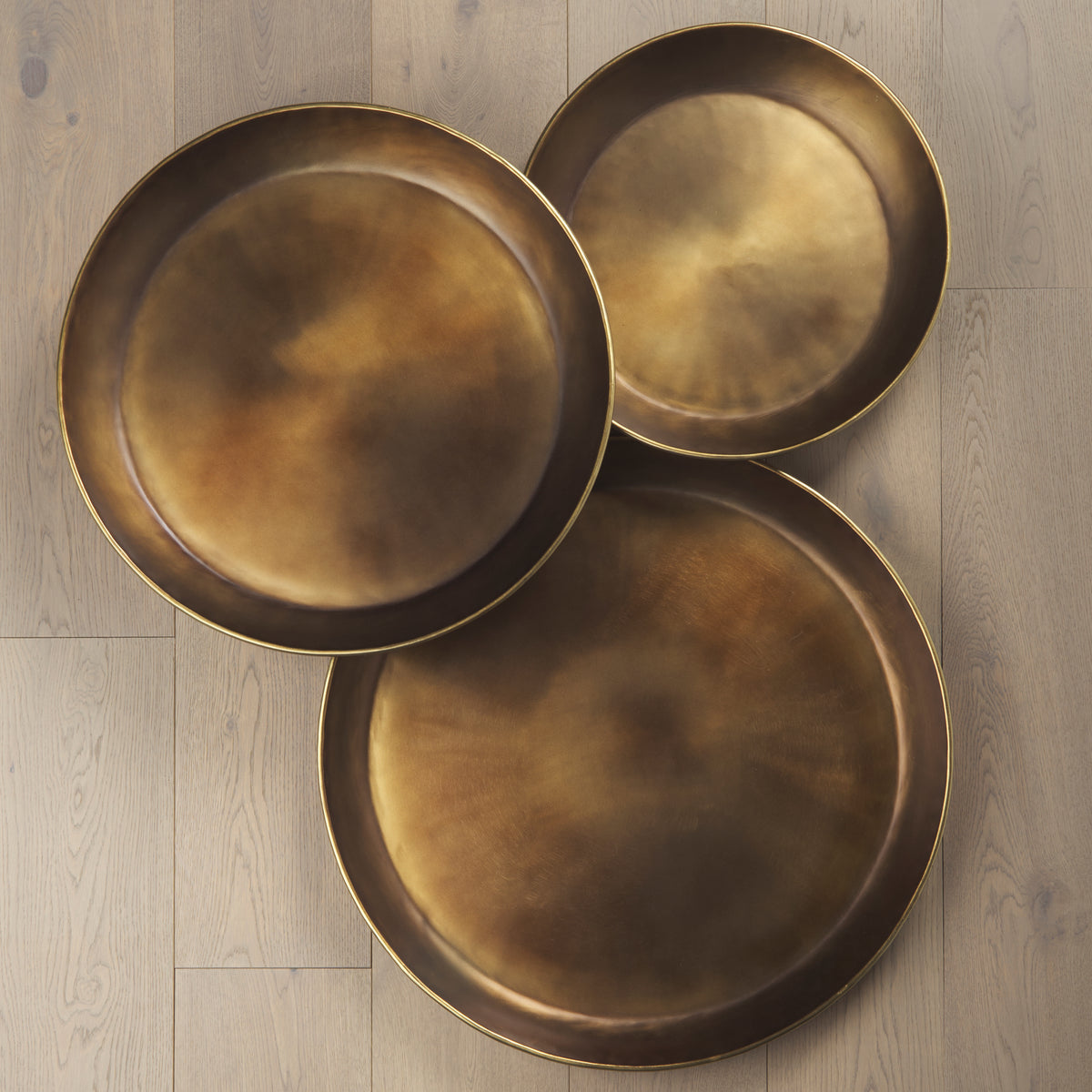 Eagan 20.0L x 20.0W x 1.8H Brass Aluminium Tray Medium-Trays-DECOROLALA