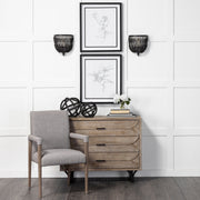Earnhardt I Small 9L x 9W Black Wooden Beaded Orb-Objects-DECOROLALA