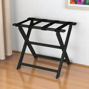 Earth Friendly Black Folding Luggage Rack With Black Straps-Luggage Racks-DECOROLALA