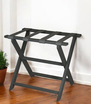 Earth Friendly Dark Gray Folding Luggage Rack With Gray Straps-Luggage Racks-DECOROLALA