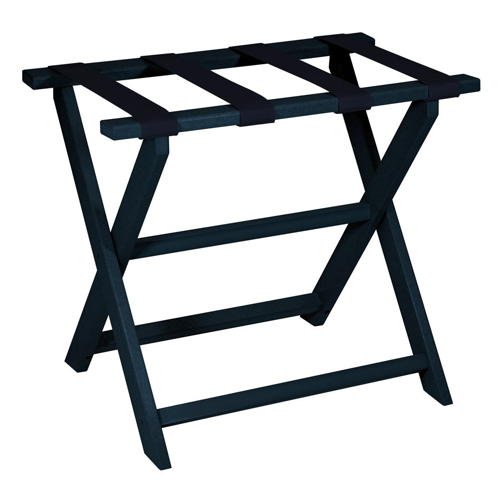 Earth Friendly Navy Blue Folding Luggage Rack With Navy Straps-Luggage Racks-DECOROLALA