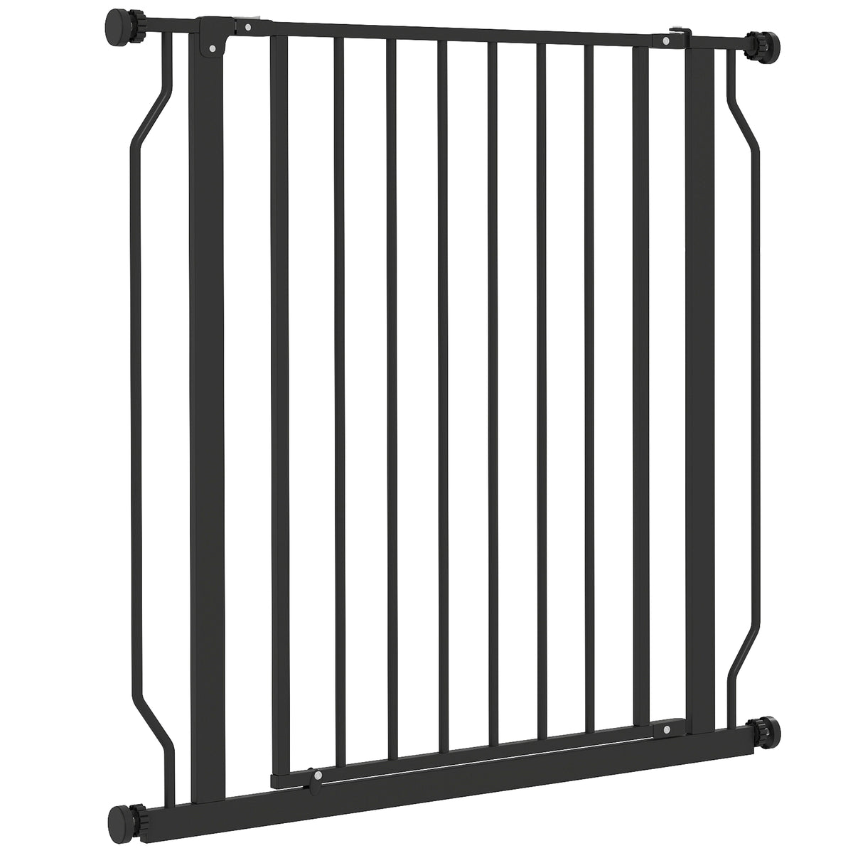 Easy Install Pet Gate - Black 29.5"-33.5" Wide Steel Dog Gate-Dog Supplies-DECOROLALA